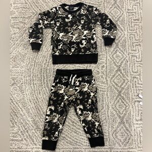 Little Bipsy Camouflage Jogger Set - Black and Brown